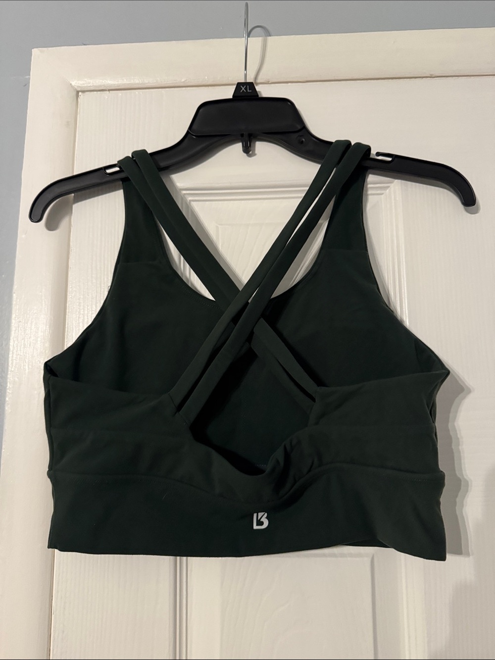 BuffBunny Dark Green High-Neck Strappy Sports Bra - Picture 2 of 2